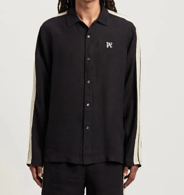 Palm Angels  |Button-down Linen Street Style Long Sleeves Plain Logo