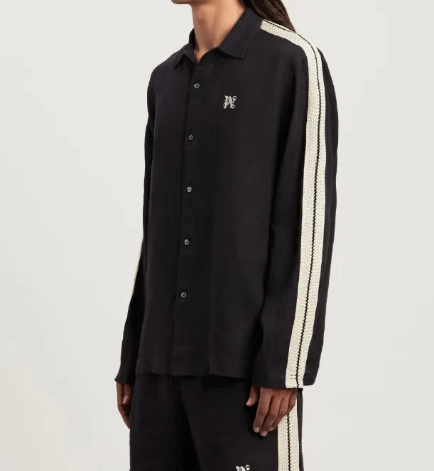 Palm Angels  |Button-down Linen Street Style Long Sleeves Plain Logo