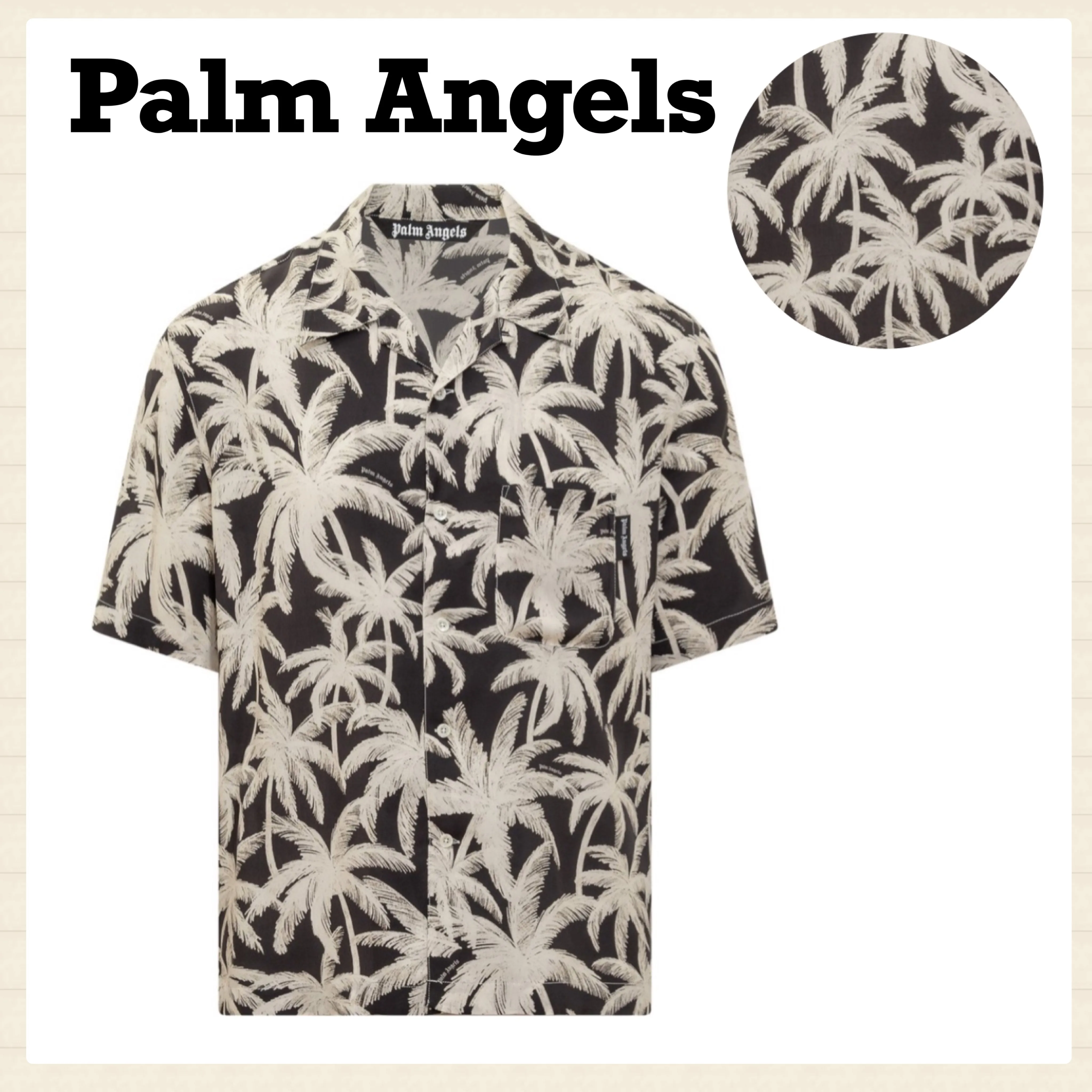 Palm Angels  |Button-down Unisex Street Style Short Sleeves Logo Shirts