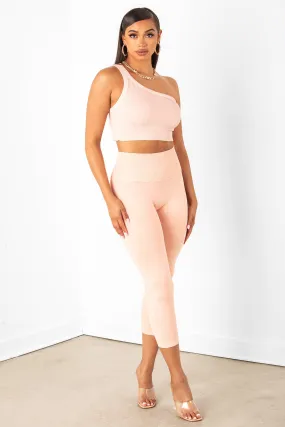 Peach Cropped Leggings