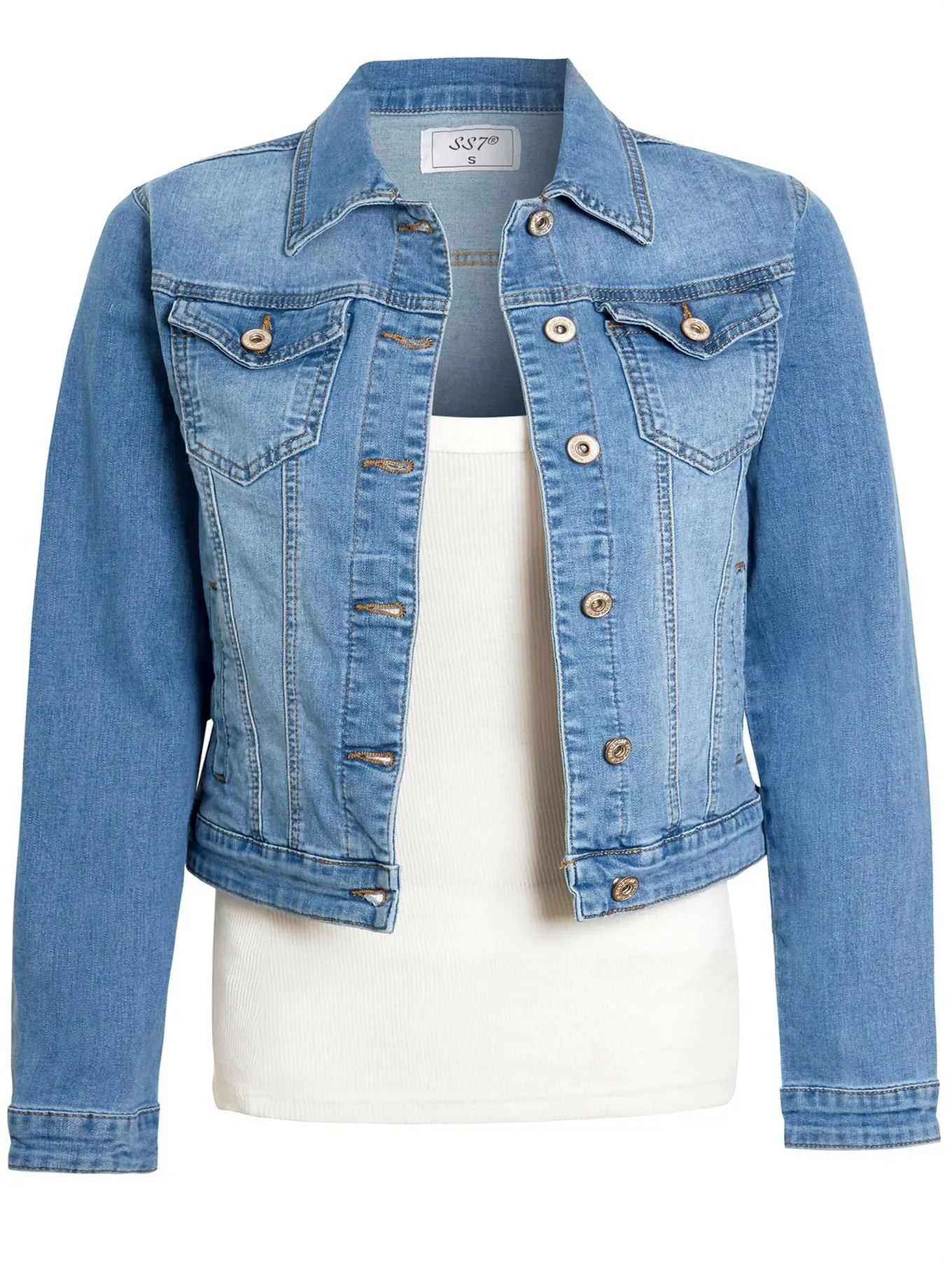 Plus Size Womens Denim Jacket, Stretch, Blue, Sizes 16 to 24