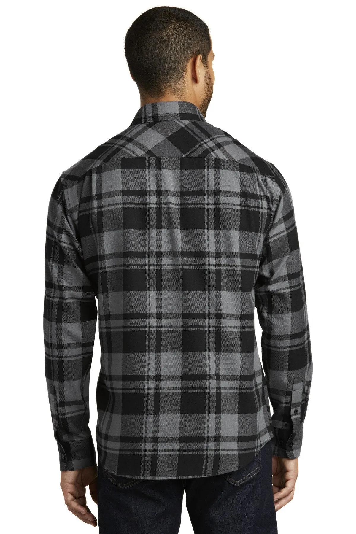 Port Authority Plaid Flannel Shirt W668 Grey/ Black