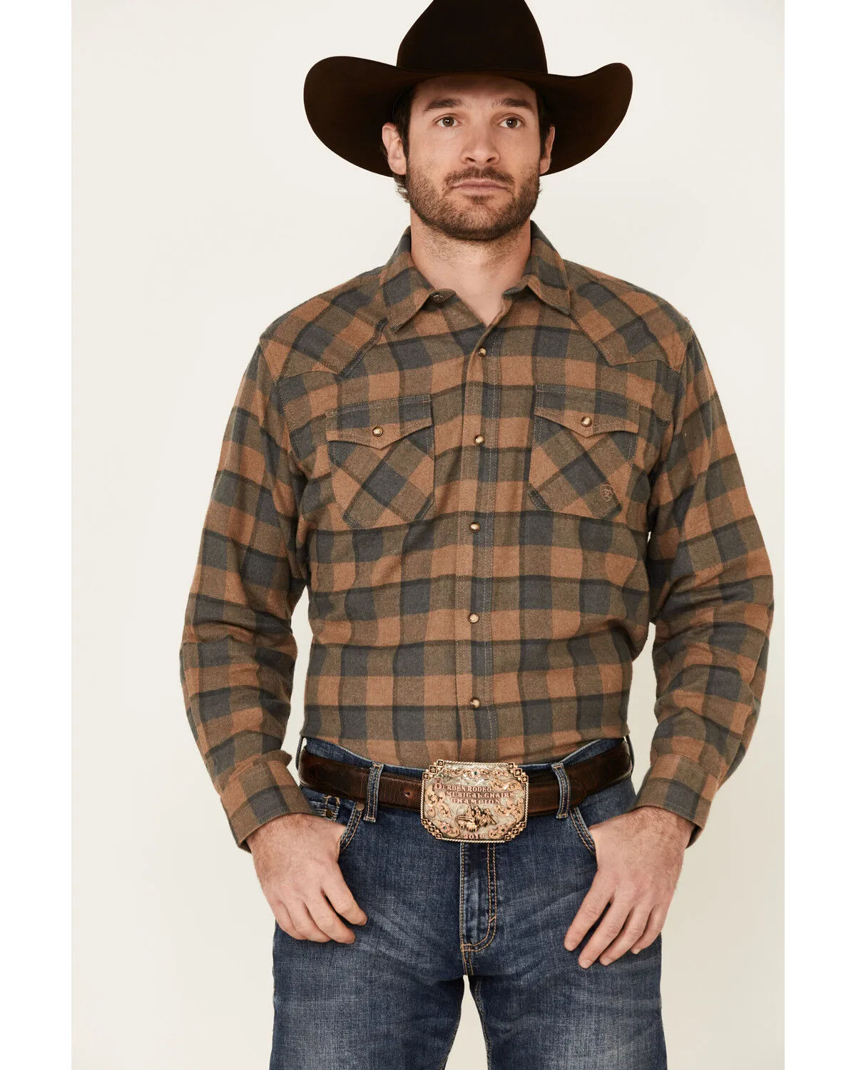 Product Name:  Ariat Men's Hartford Retro Plaid Long Sleeve Snap Western Flannel Shirt