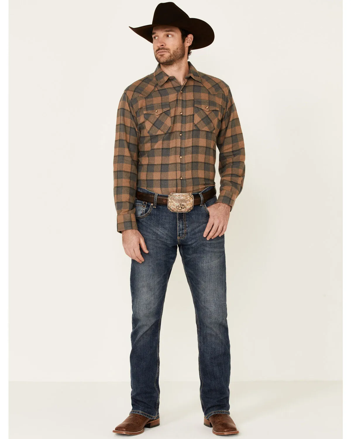 Product Name:  Ariat Men's Hartford Retro Plaid Long Sleeve Snap Western Flannel Shirt