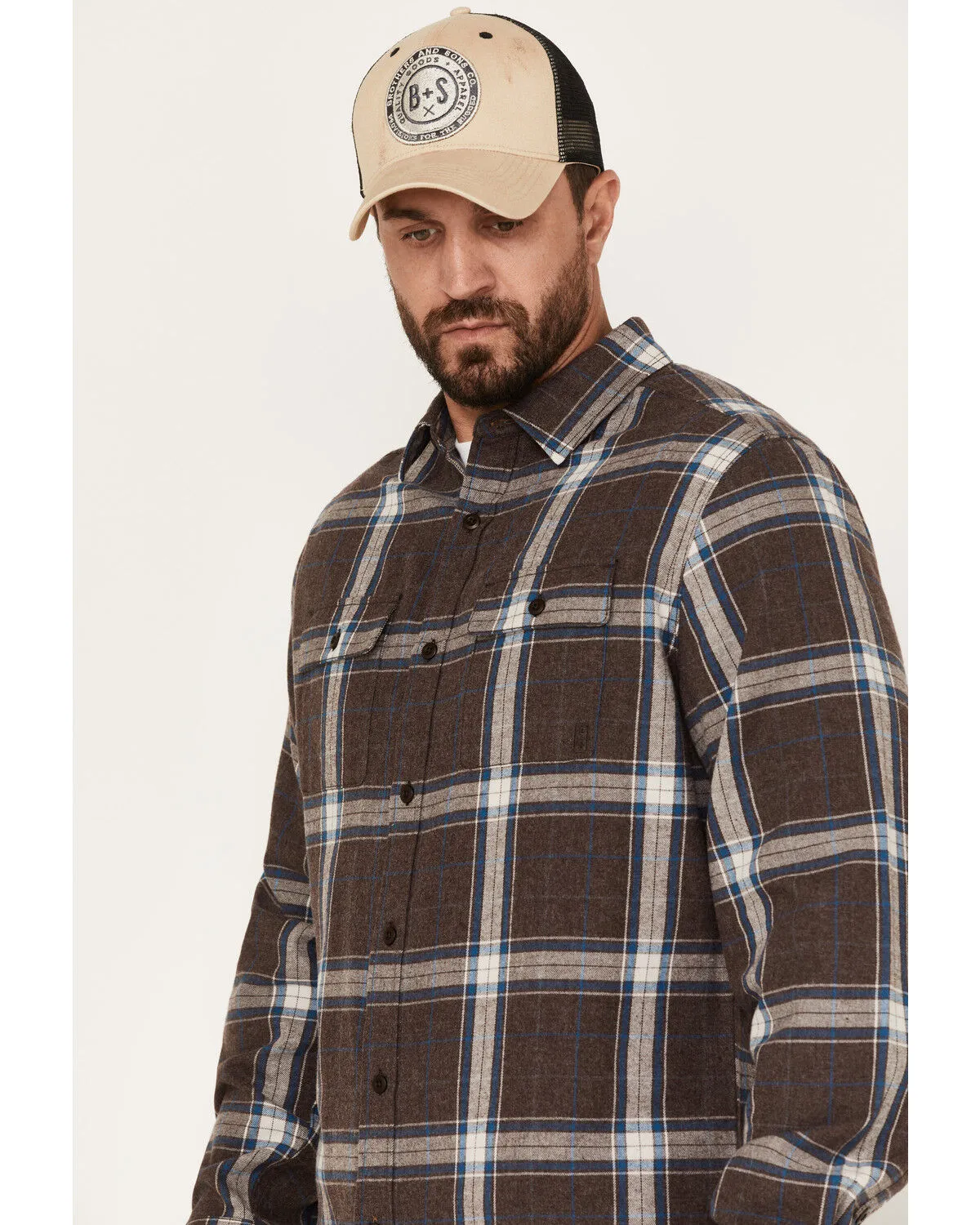 Product Name:  Brothers and Sons Men's Everyday Plaid Print Long Sleeve Button Down Flannel Shirt