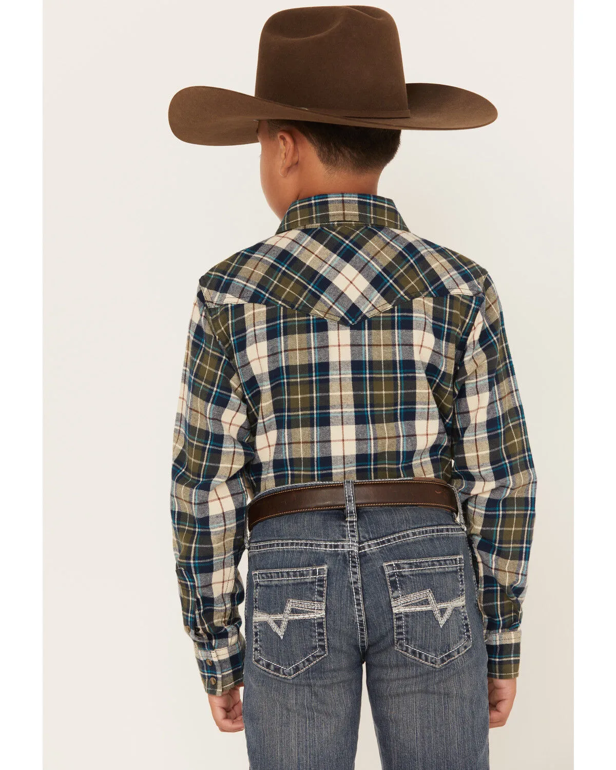 Product Name:  Cody James Boys' Plaid Print Long Sleeve Snap Western Flannel Shirt