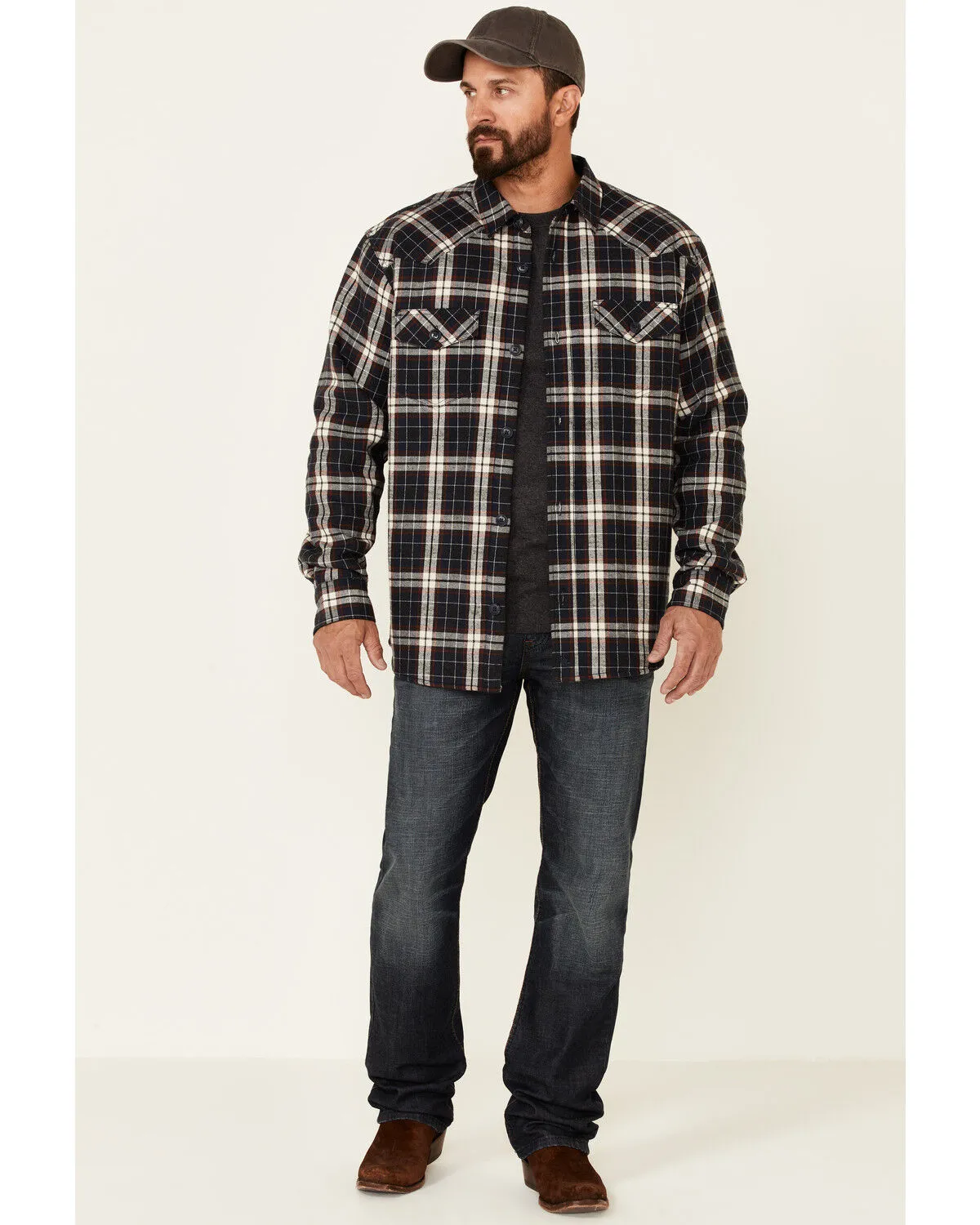 Product Name:  Cody James Men's Storm Front Bonded Large Plaid Long Sleeve Button-Down Western Flannel Shirt