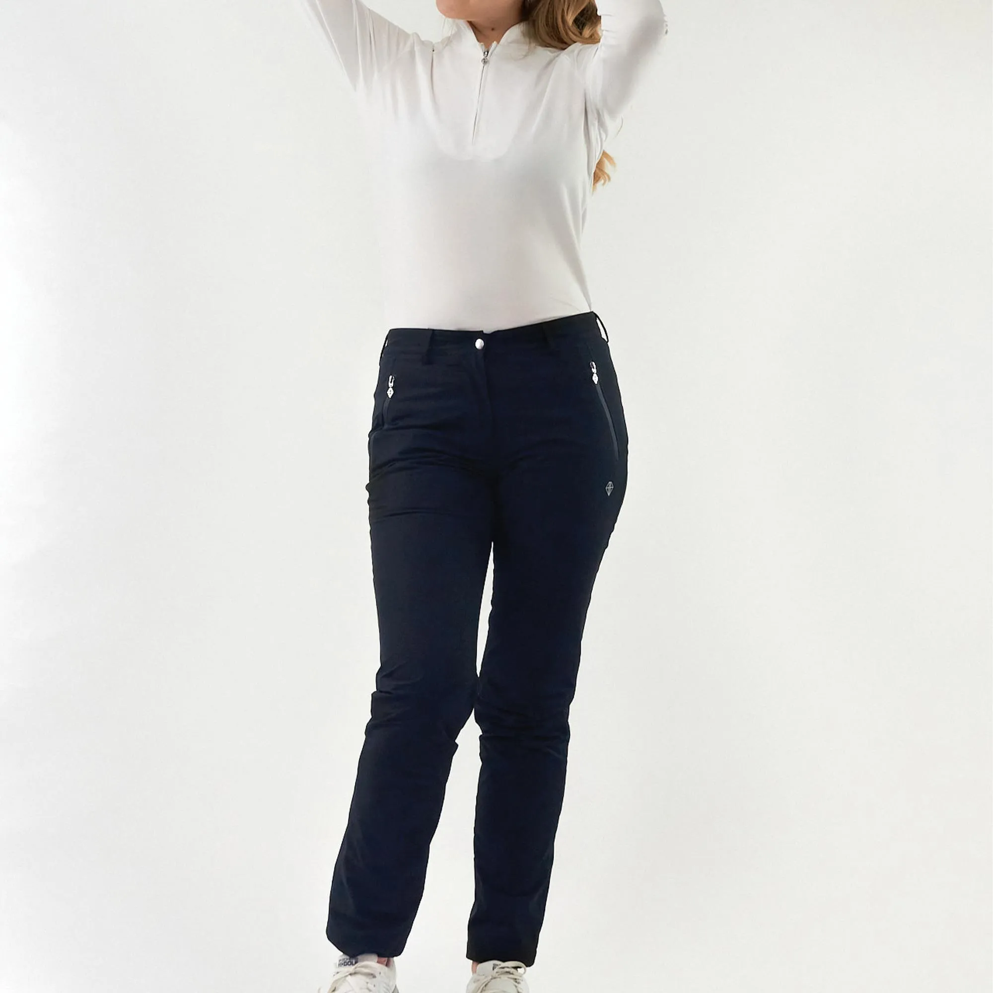 Pure  Golf Cascade Waterproof Lined Ladies Golf Trousers Navy