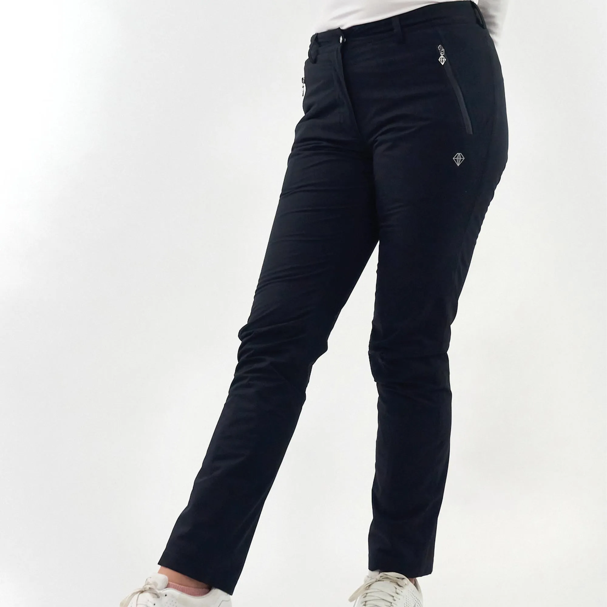 Pure  Golf Cascade Waterproof Lined Ladies Golf Trousers Navy