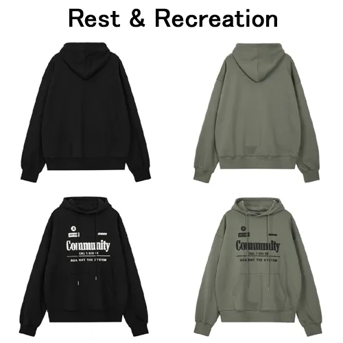 Rest & Recreation  |Street Style Long Sleeves Logo Hoodies & Sweatshirts