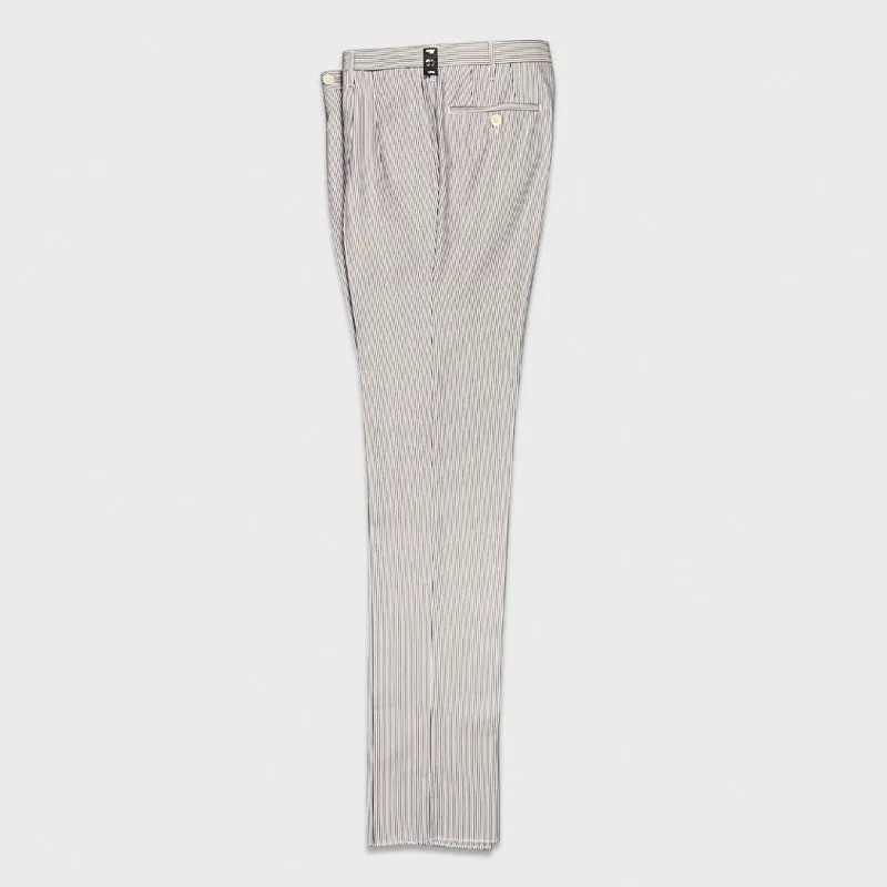 Rota Stripes Cotton Trousers White Blue