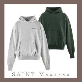 Saint Mxxxxxx  |Street Style Long Sleeves Plain Cotton Logo Skater Style