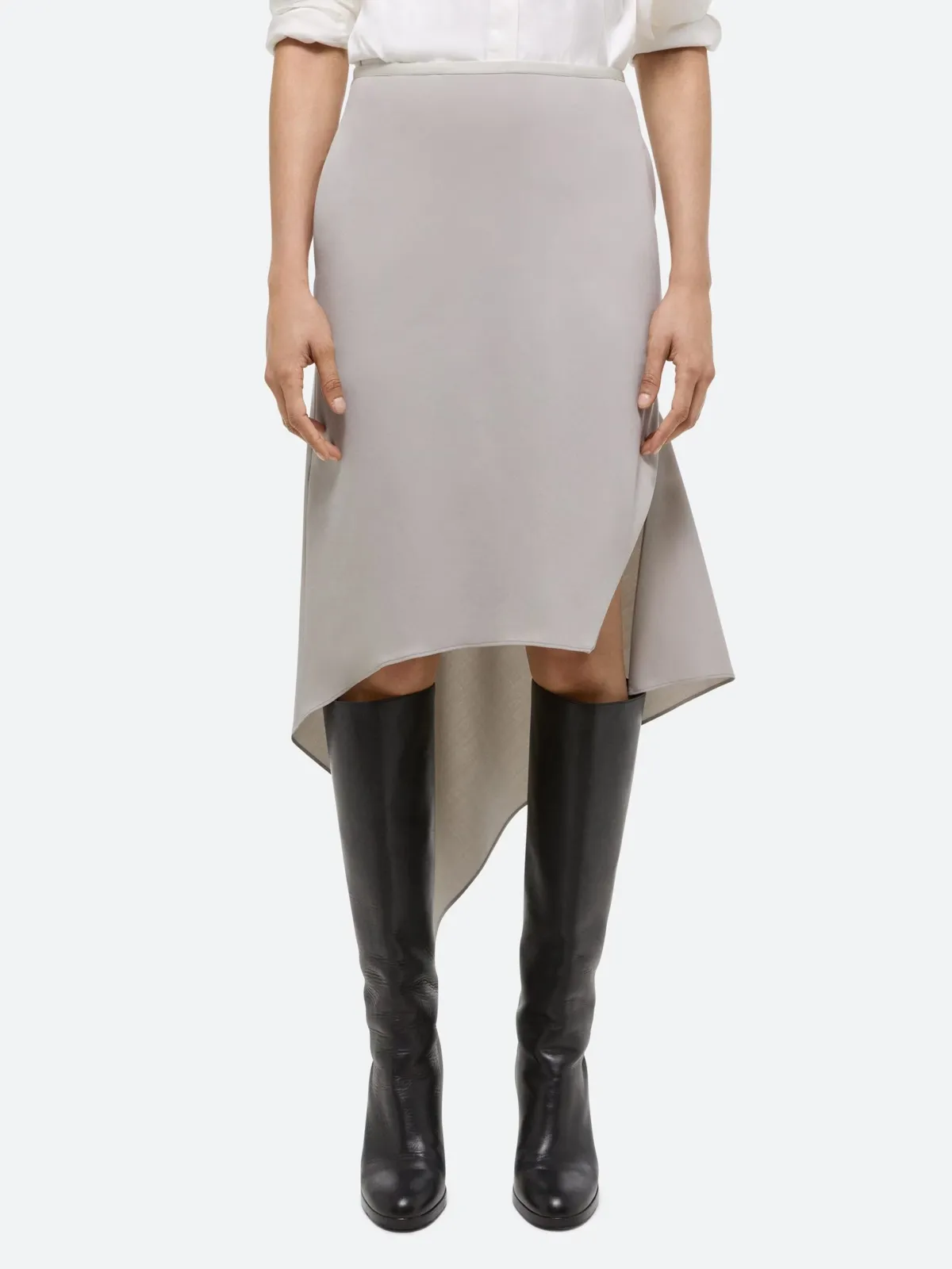 SCARF HEM SKIRT - Neutrals