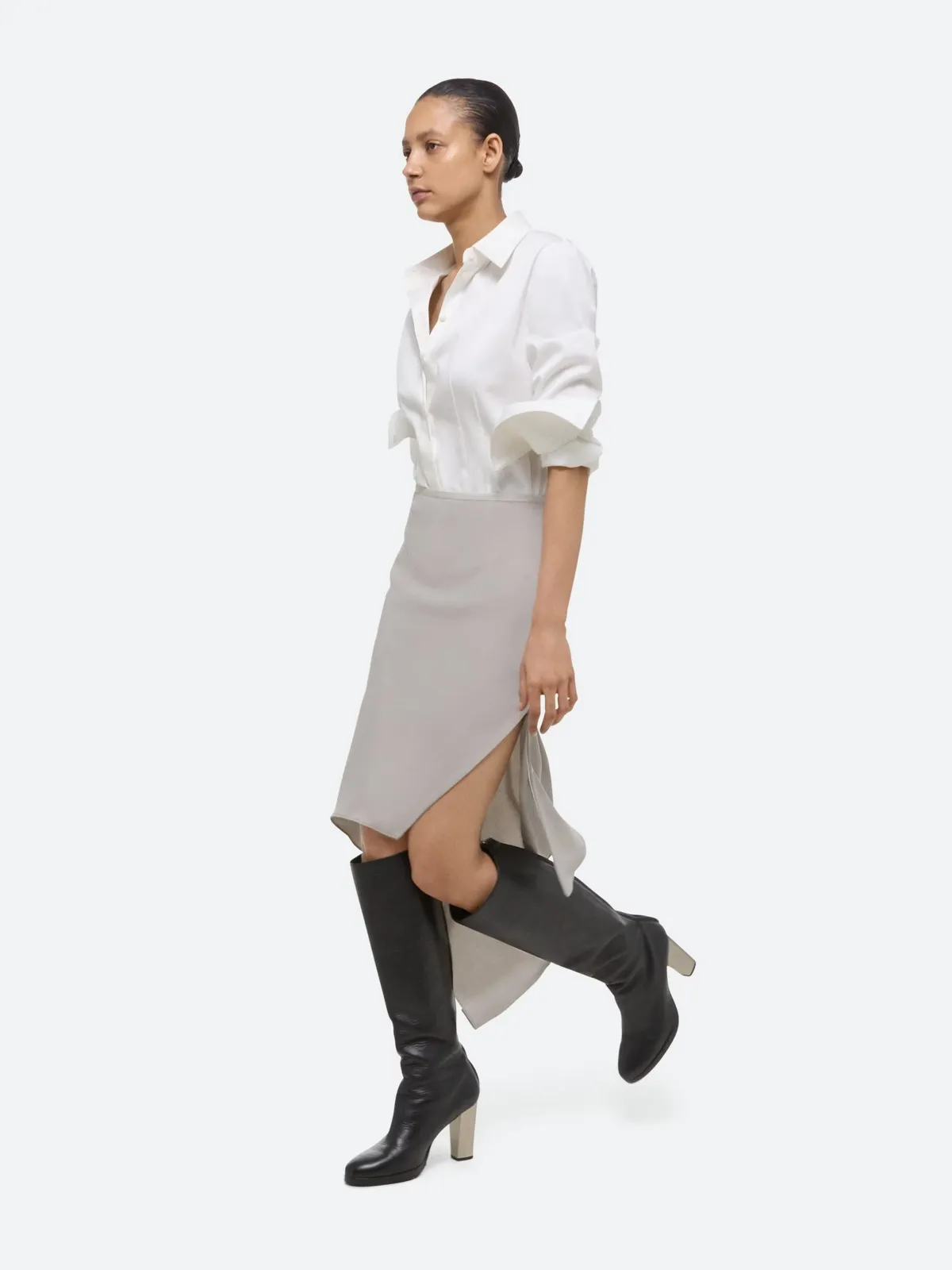 SCARF HEM SKIRT - Neutrals