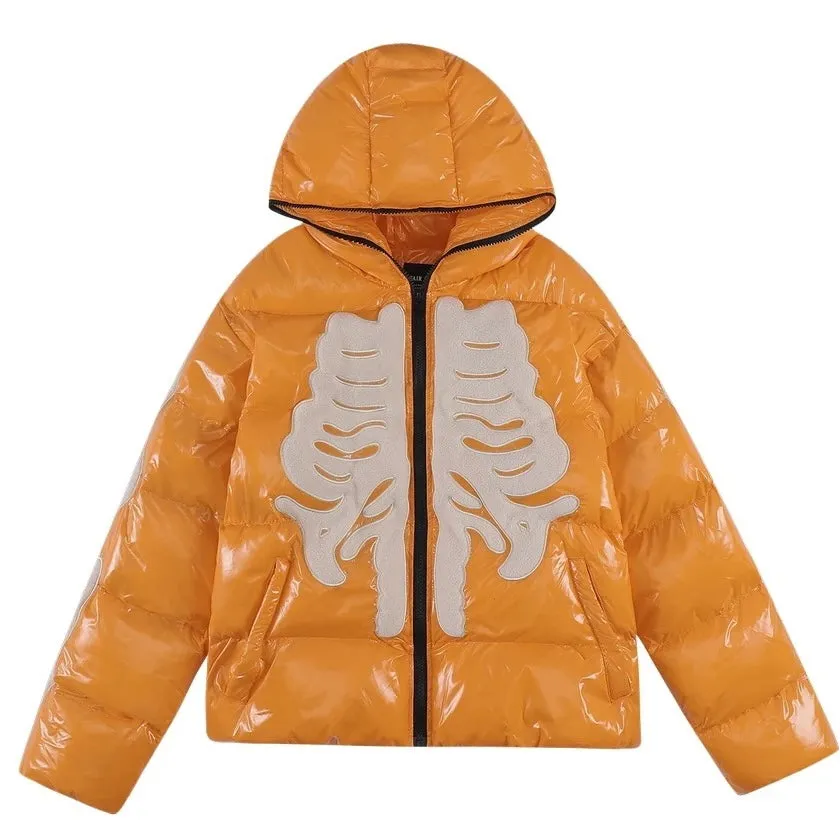 Skeleton Shiny Puffer Jacket