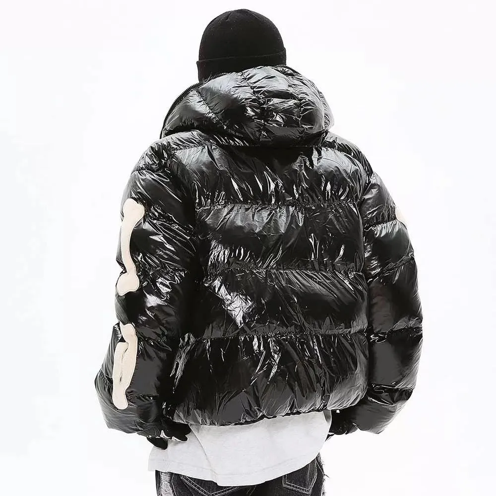 Skeleton Shiny Puffer Jacket