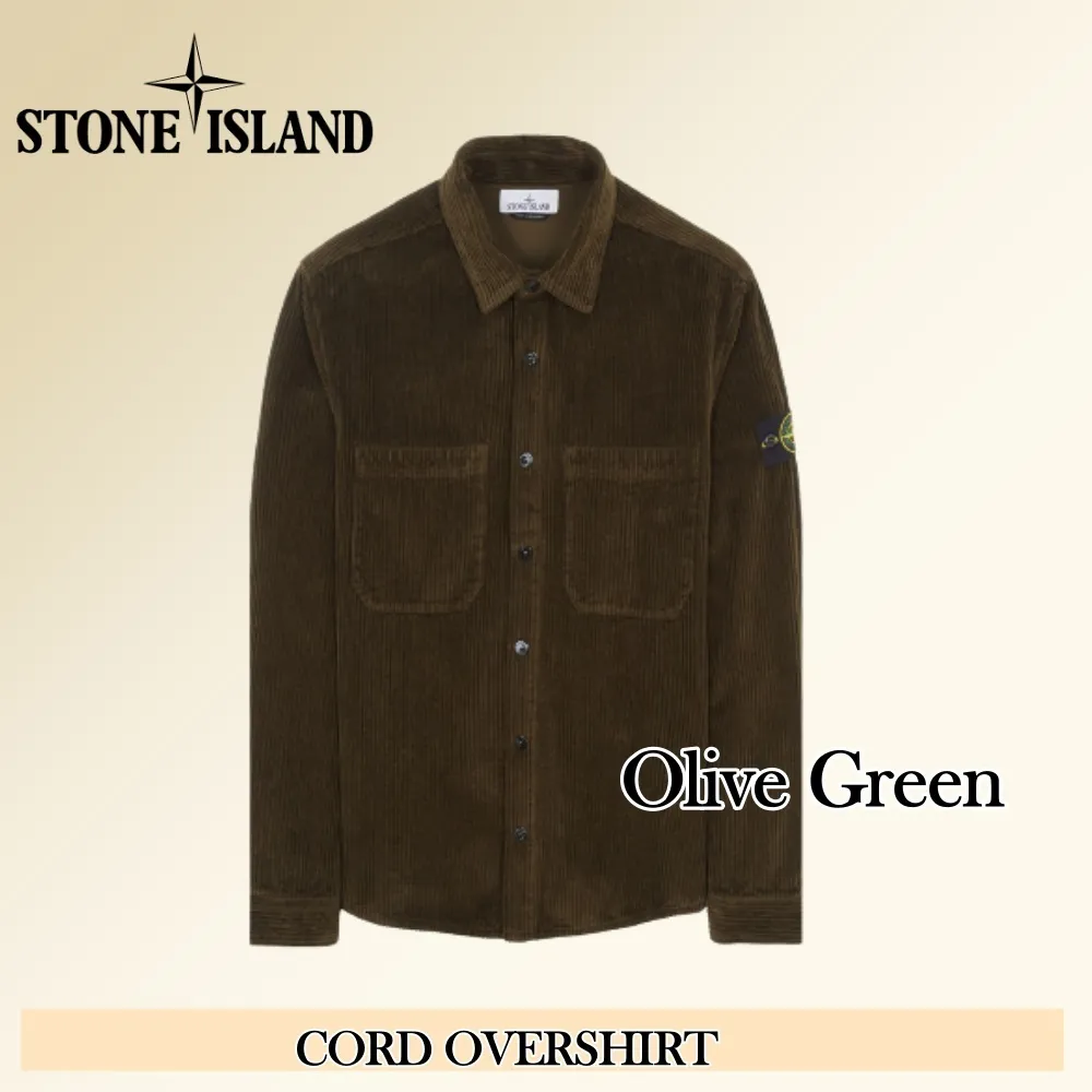 STONE ISLAND  |Button-down Street Style Long Sleeves Plain Cotton Logo