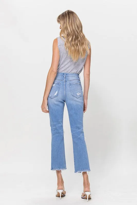 STRETCH SUPER HIGH RISE CROP STRAIGHT