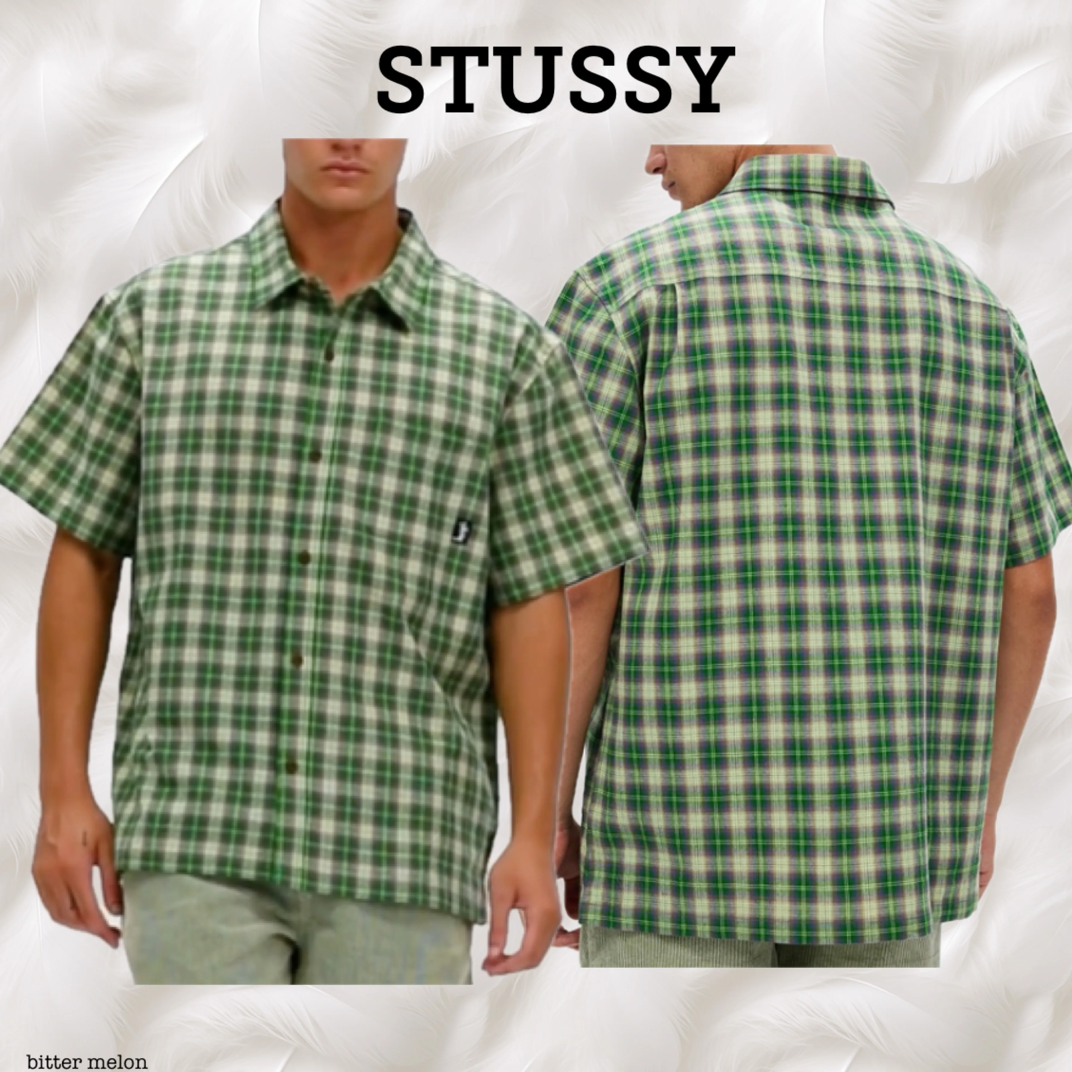 STUSSY  |Button-down Street Style Cotton Short Sleeves Logo