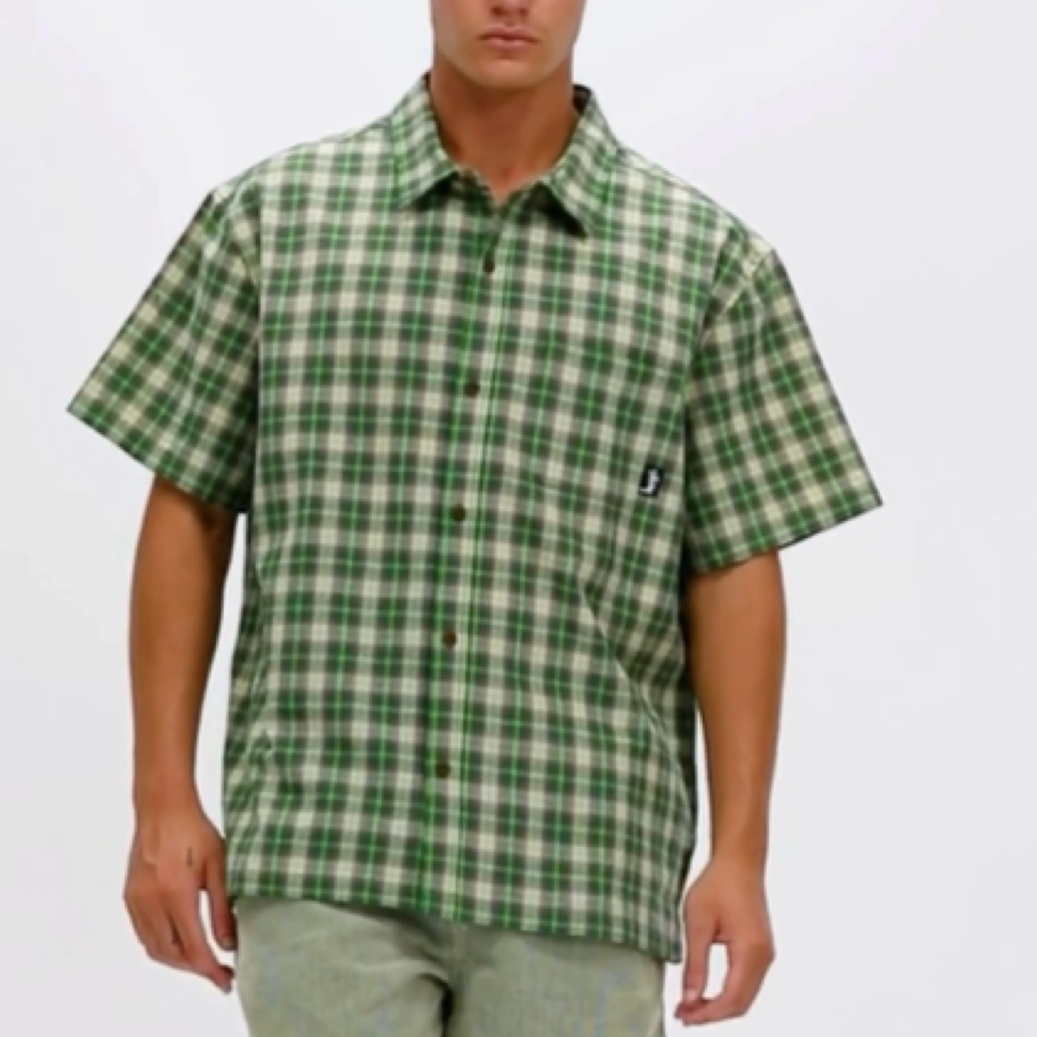 STUSSY  |Button-down Street Style Cotton Short Sleeves Logo