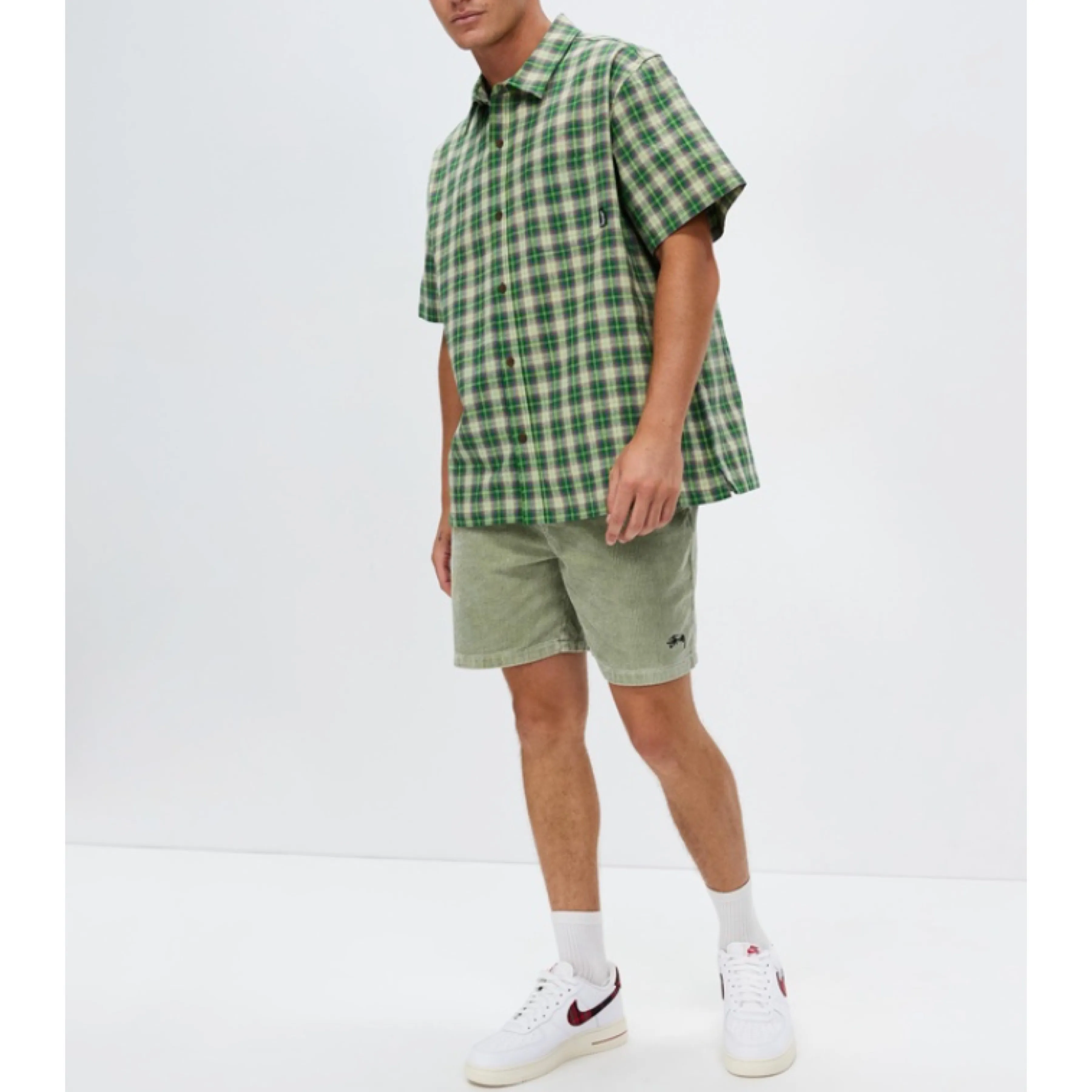 STUSSY  |Button-down Street Style Cotton Short Sleeves Logo