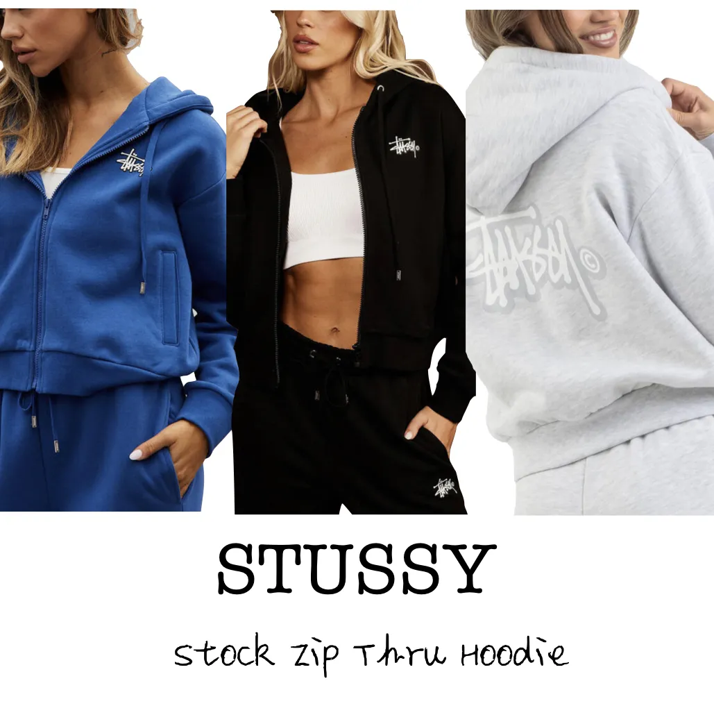 STUSSY  |Street Style Long Sleeves Plain Cotton Logo Skater Style