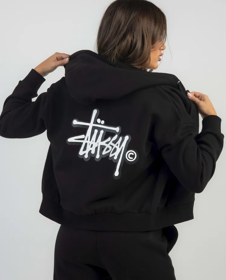 STUSSY  |Street Style Long Sleeves Plain Cotton Logo Skater Style