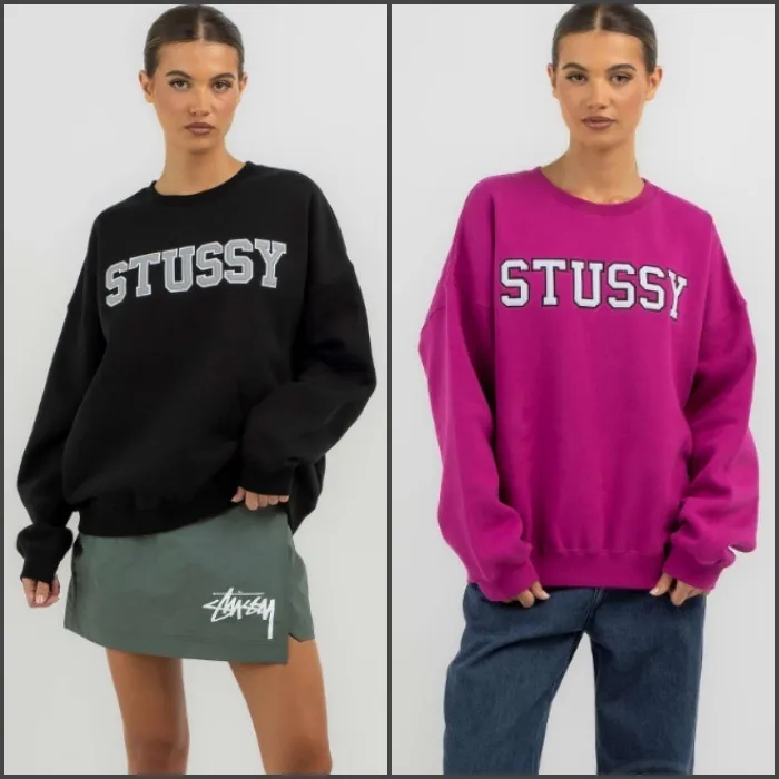 STUSSY  |Unisex Street Style Long Sleeves Cotton Logo Skater Style