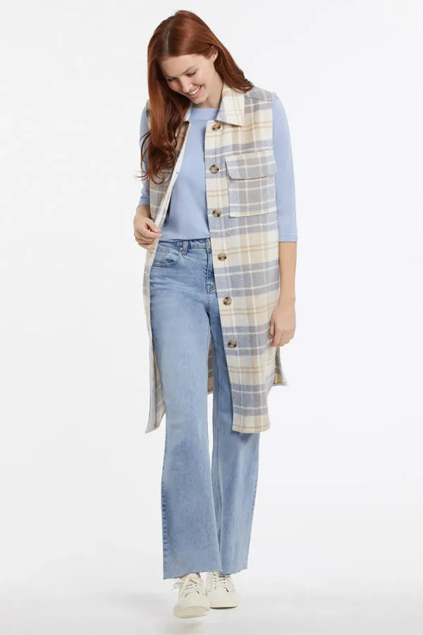 Tribal Long Plaid Vest