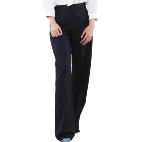 TROUSERS AMARENA Woman Pinstriped Blue