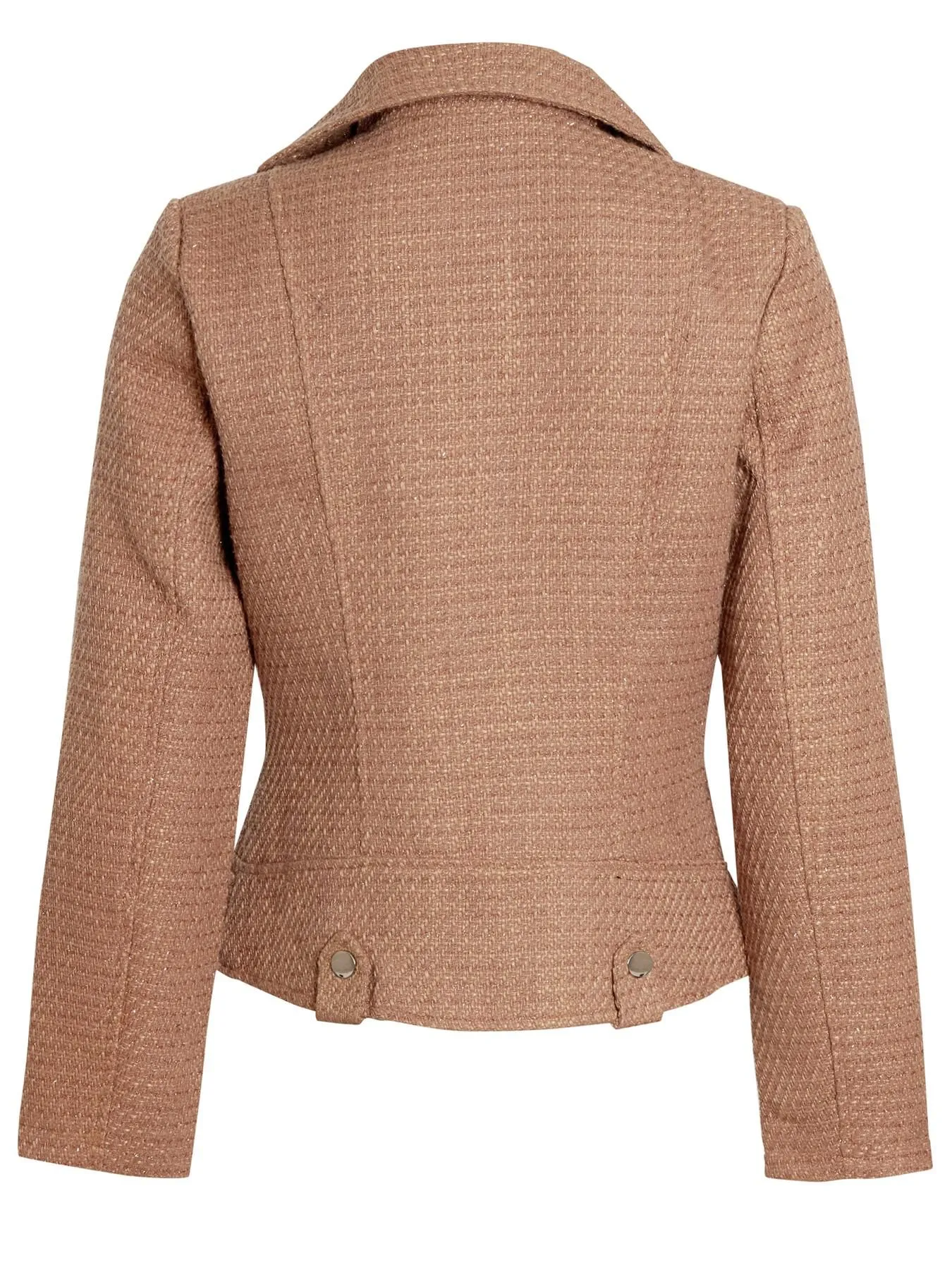 Tweed Biker Jacket Blazer, Navy, Camel, Black, UK Sizes 8 to 14