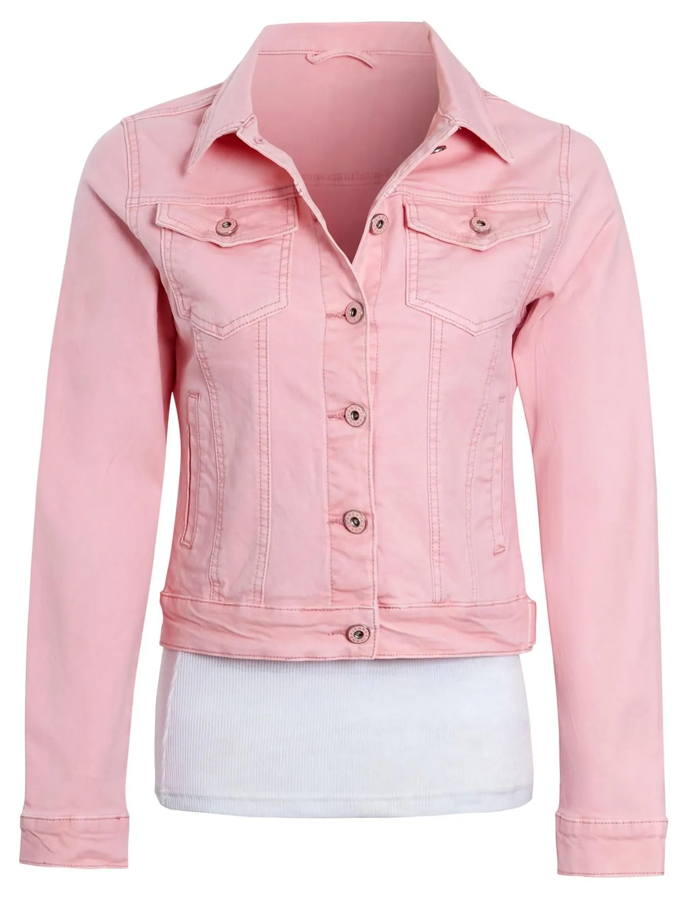 Twill Denim Jacket, Khaki, Pink, White, Stone, UK Sizes 6 to 14