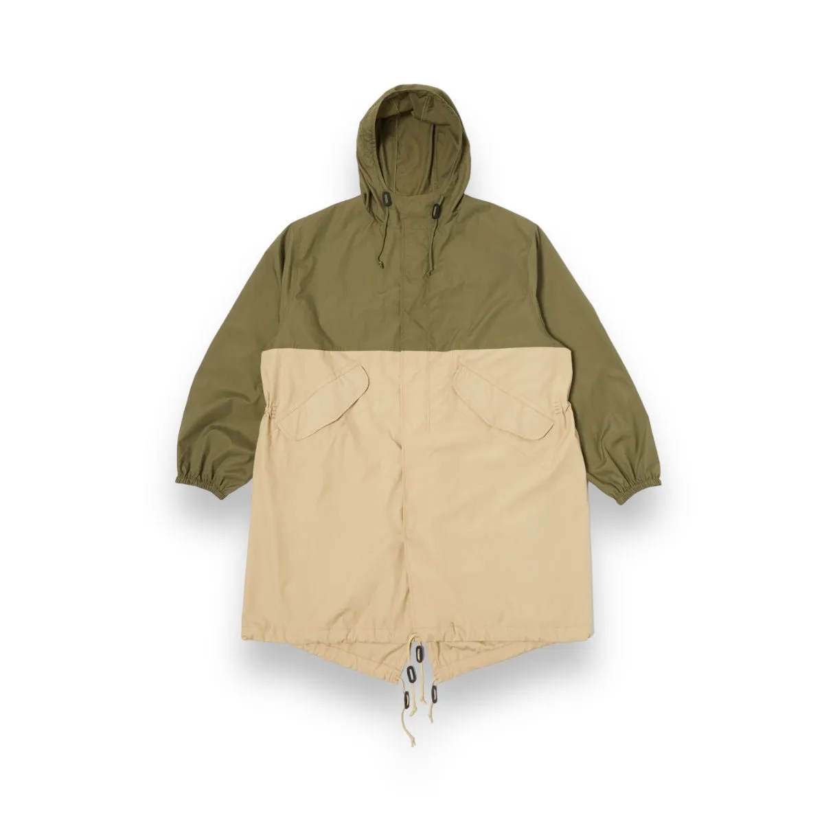 Universal Works Beach Parka 30101 recycled poly tech olive/sand