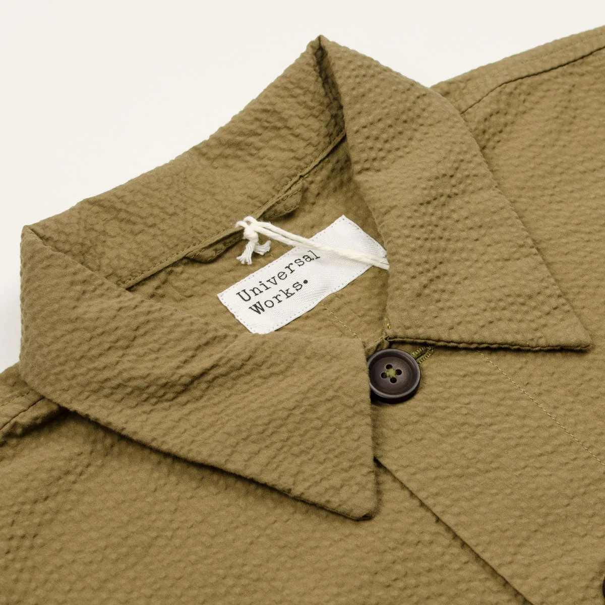 Universal Works - Travail Shirt Cotton Seersucker - Olive