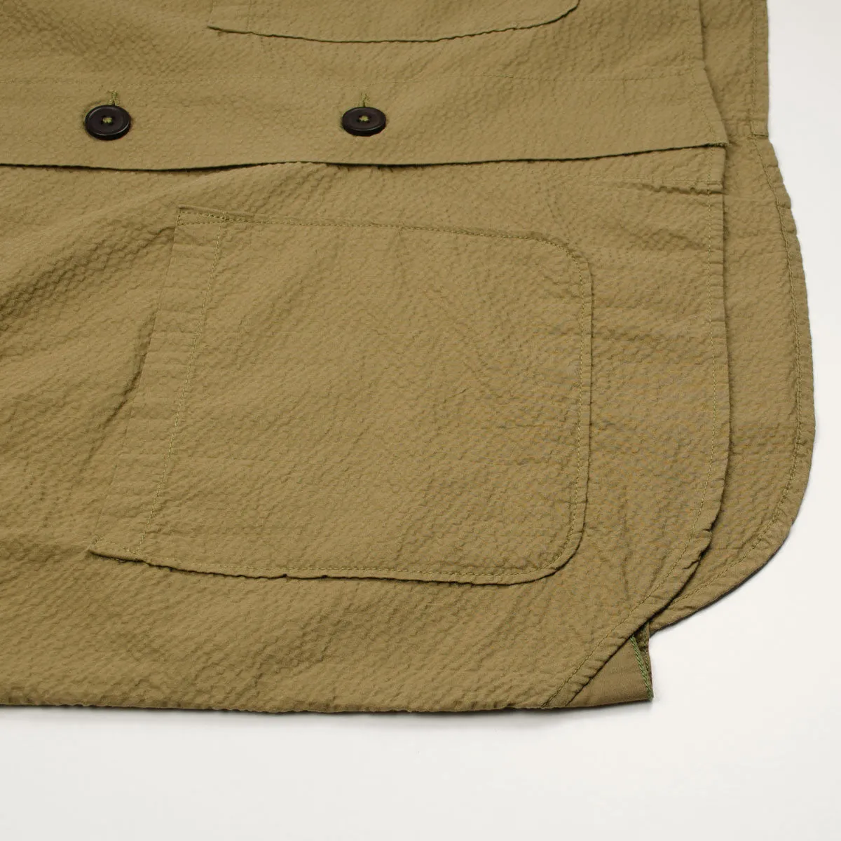 Universal Works - Travail Shirt Cotton Seersucker - Olive