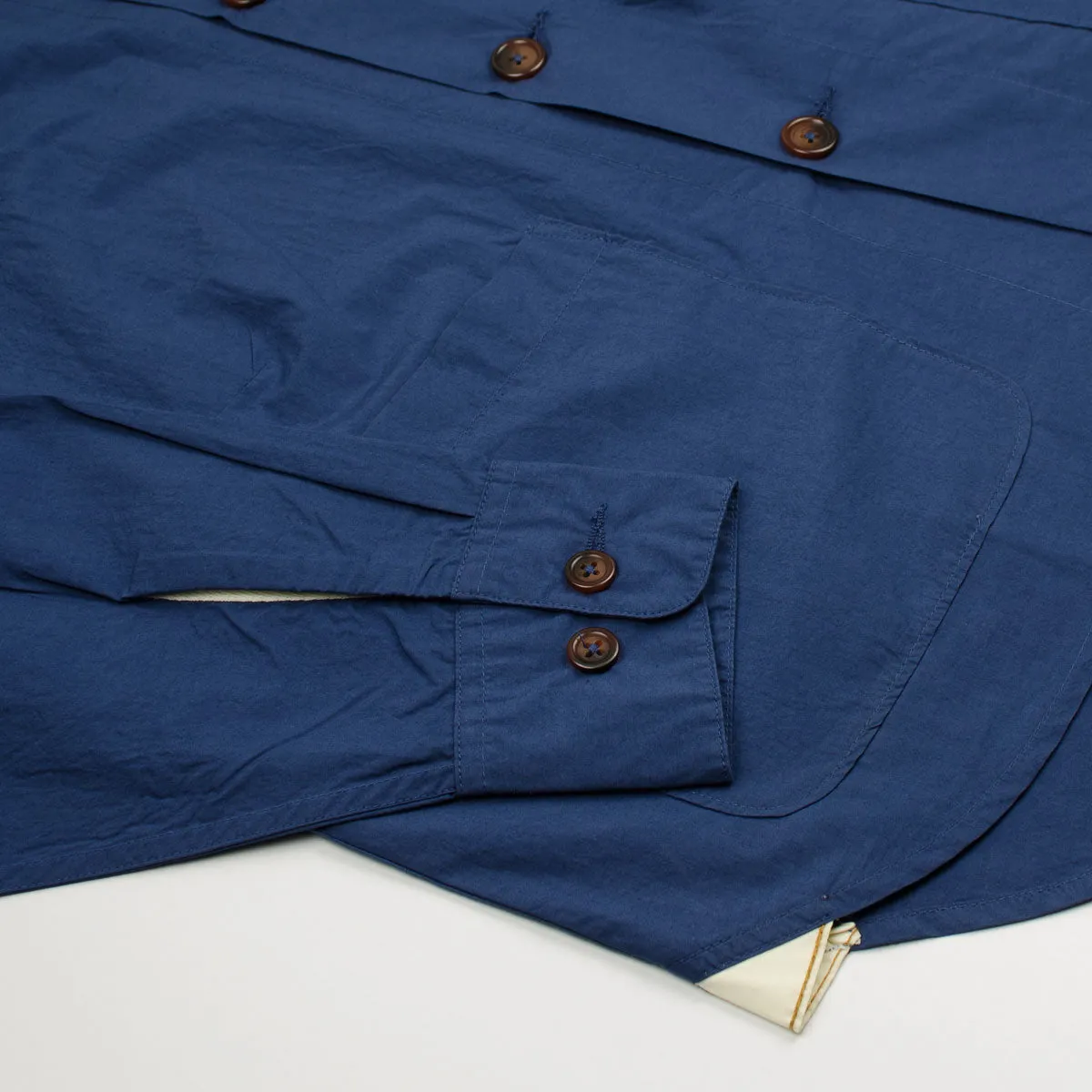 Universal Works - Travail Shirt Typewriter Cotton - Blue