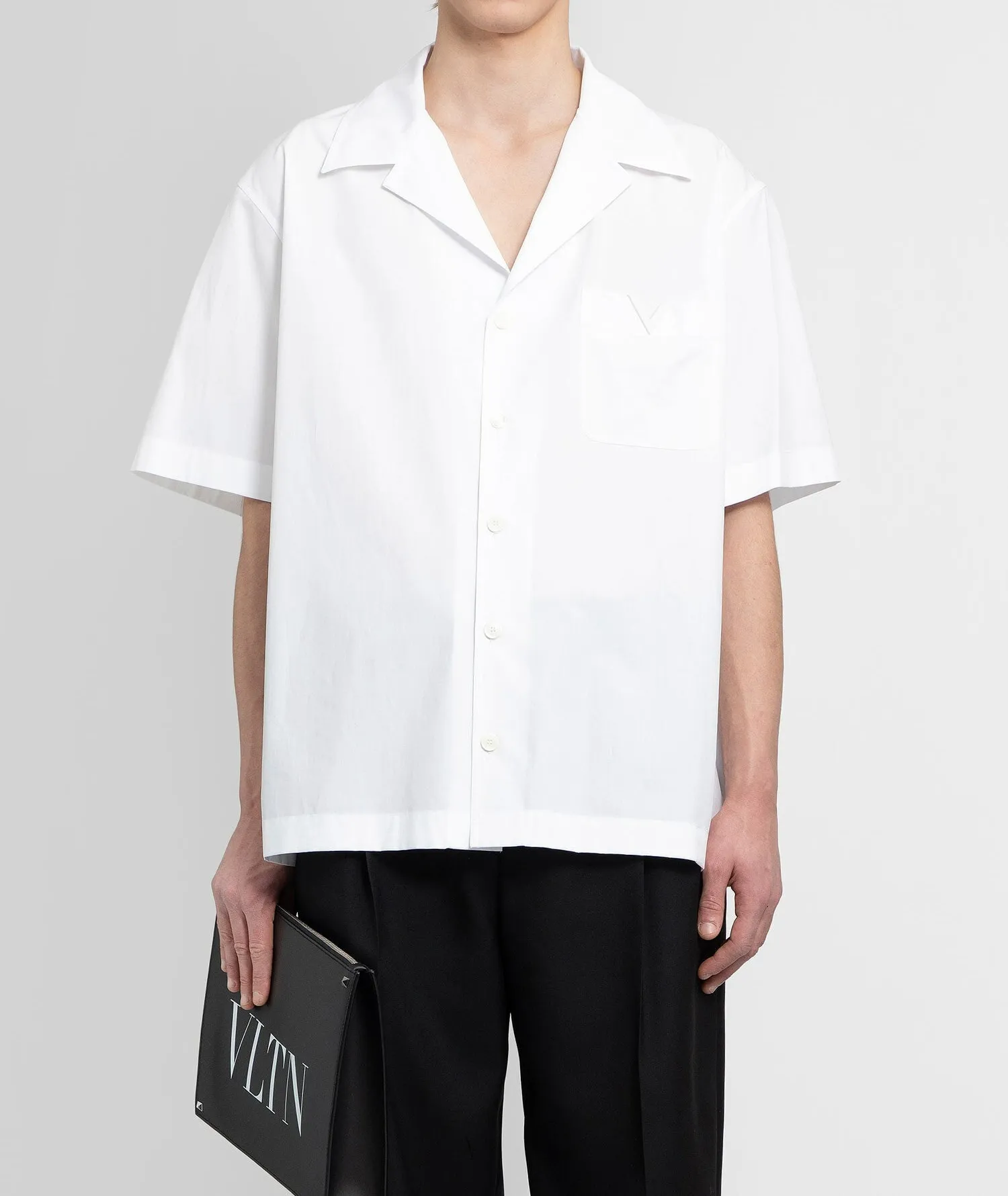 VALENTINO  |Button-down Unisex Street Style Cotton Short Sleeves Logo