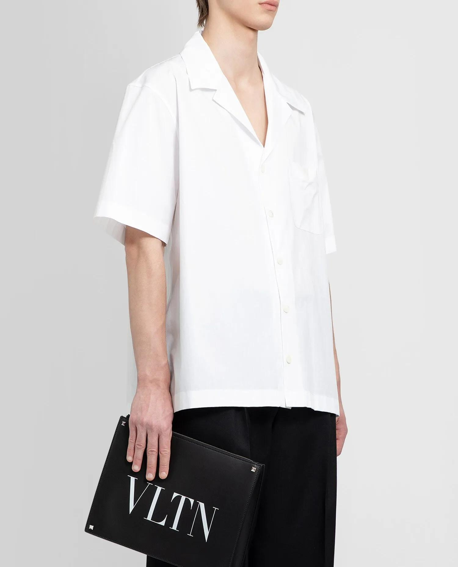 VALENTINO  |Button-down Unisex Street Style Cotton Short Sleeves Logo