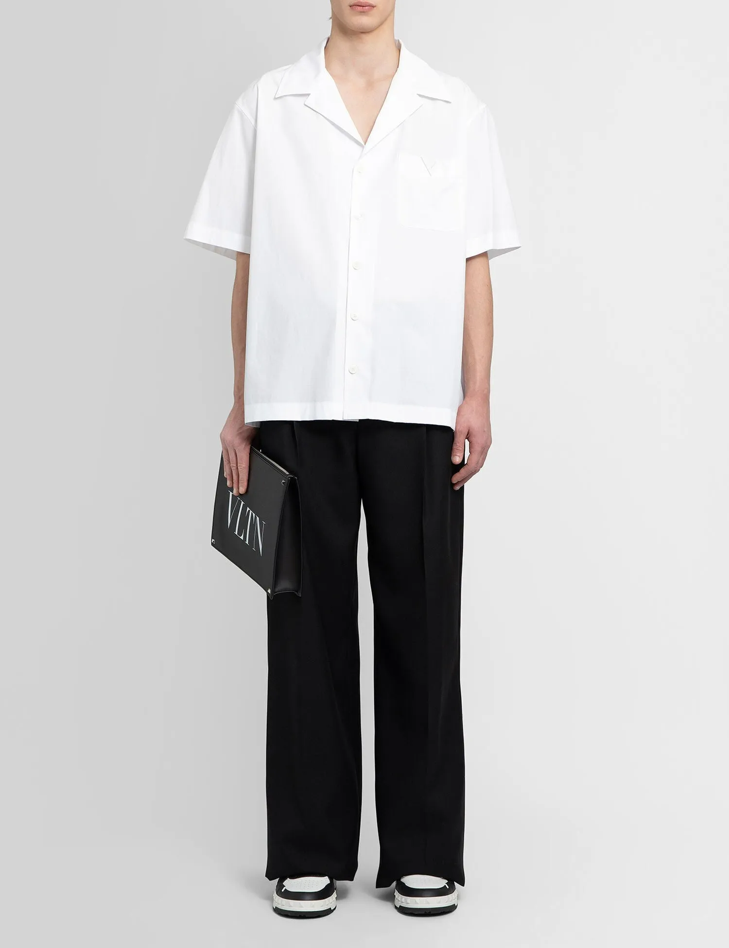 VALENTINO  |Button-down Unisex Street Style Cotton Short Sleeves Logo