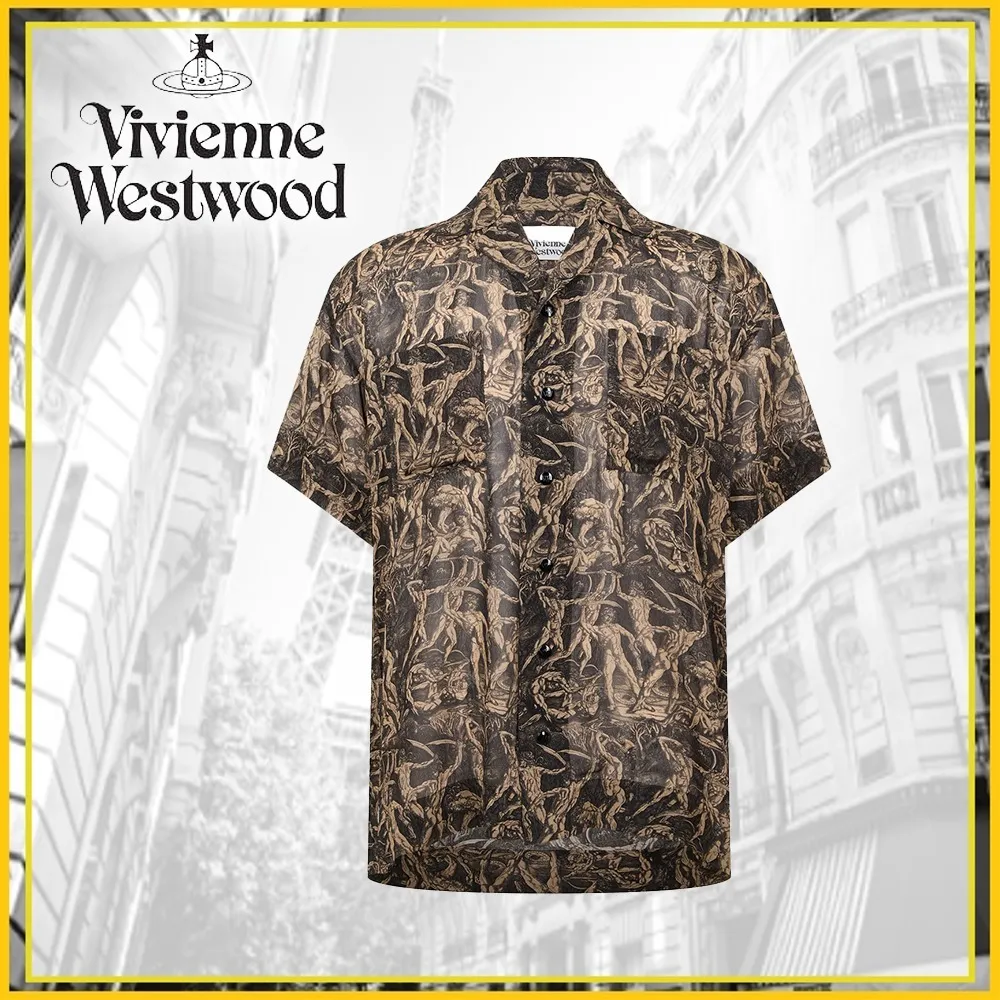 Vivienne Westwood  |Button-down Paisley Unisex Street Style Short Sleeves Shirts