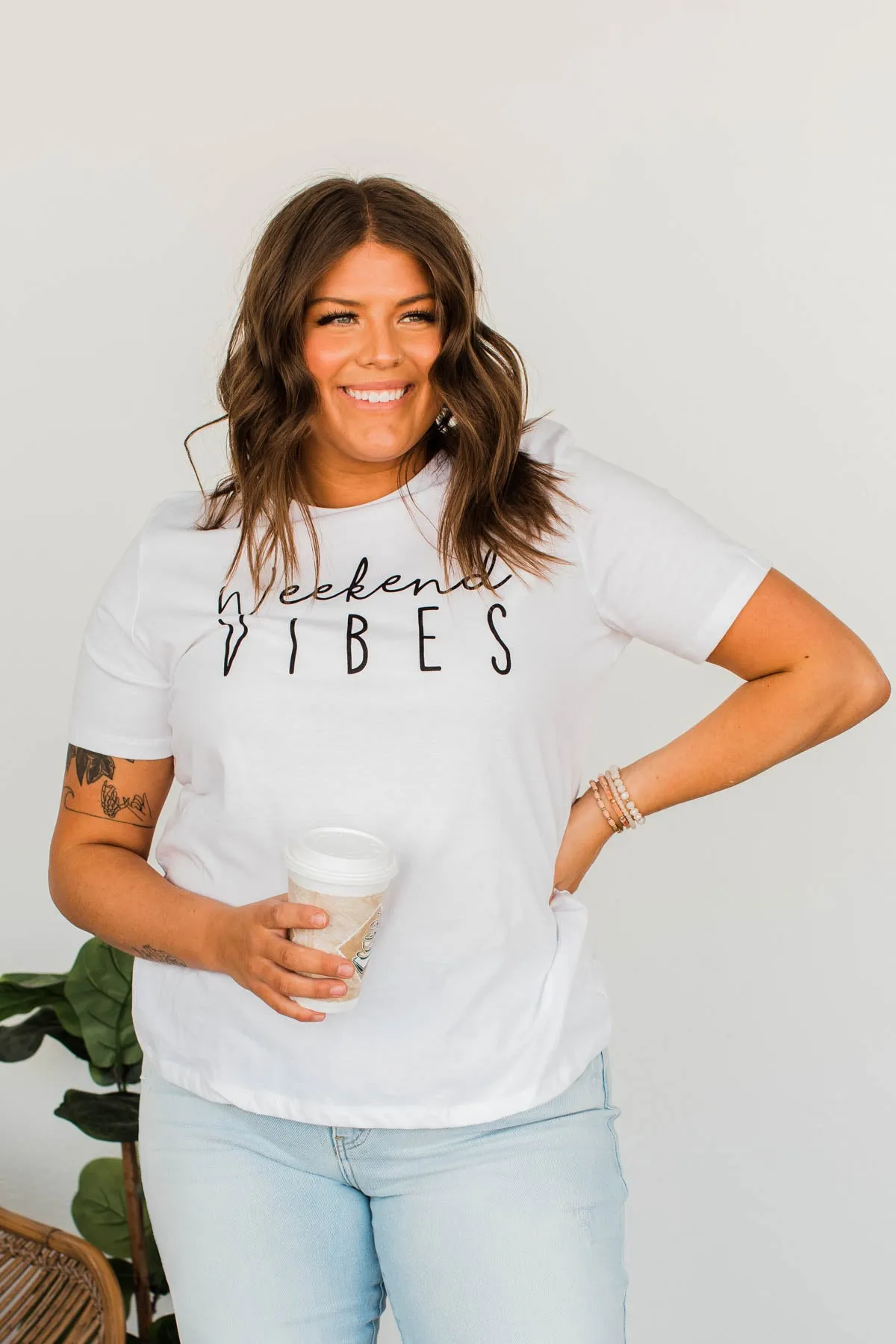 Weekend Vibes Graphic Tee- Ivory