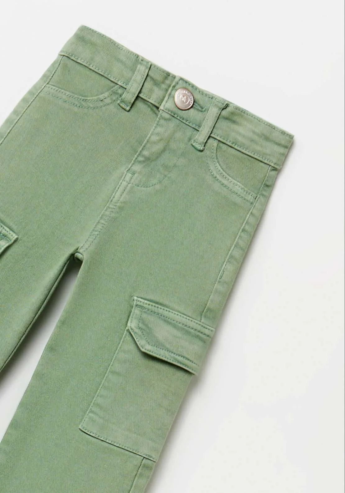 Wide Leg Cargo Trousers - Green