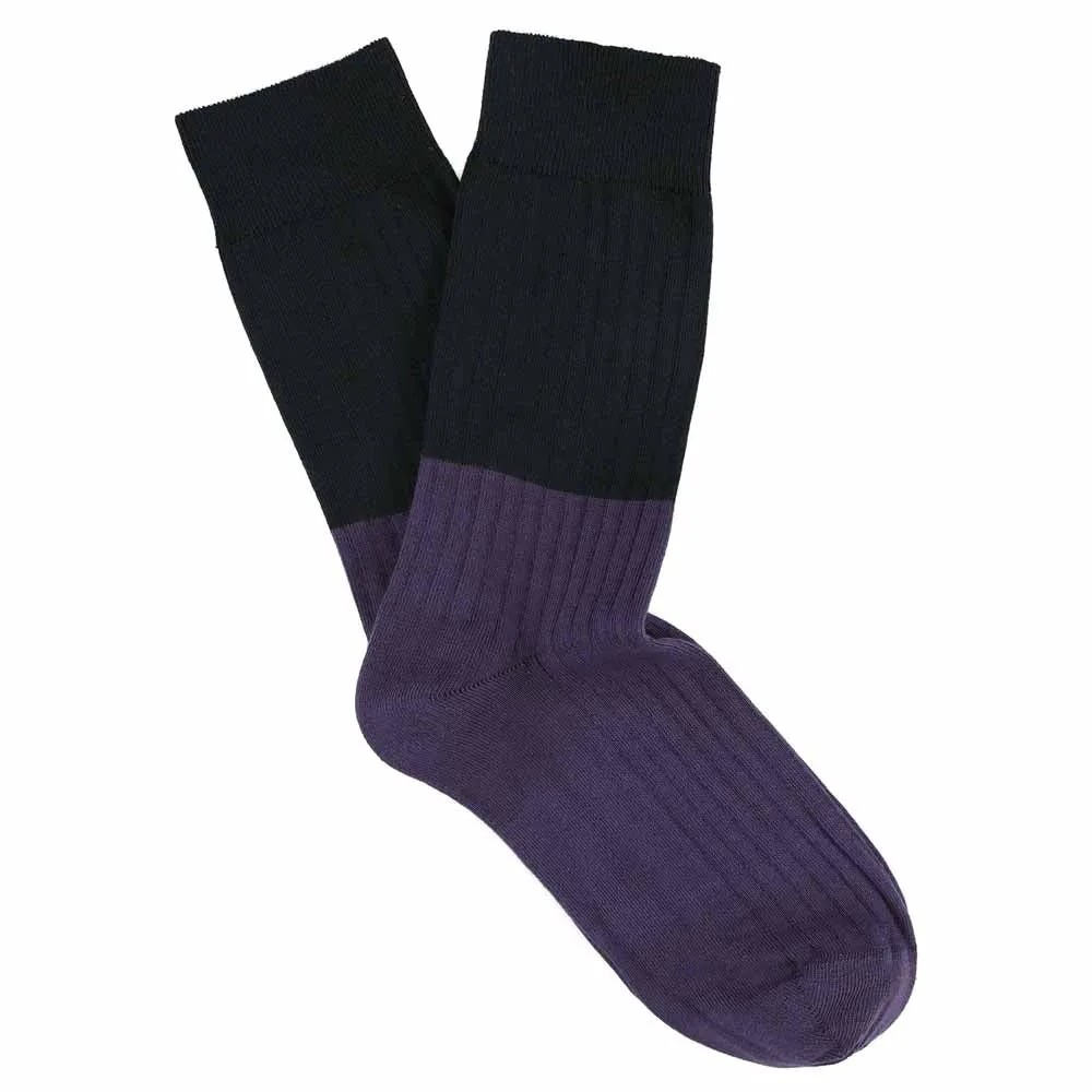 Women Block Socks - Carbon / Purple