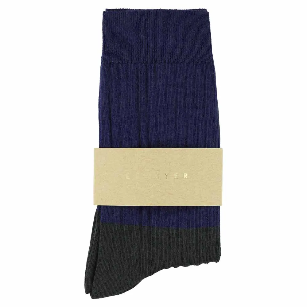 Women Block Socks - Navy / Anthracite