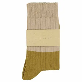 Women Block Socks - Pink / Gold