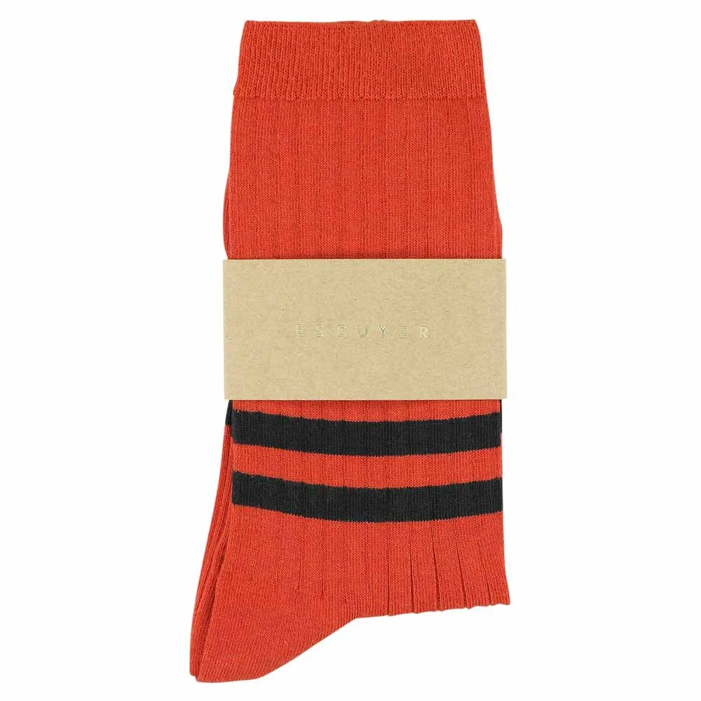 Women Stripes Orange/ Off Black