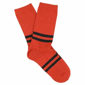 Women Stripes Orange/ Off Black