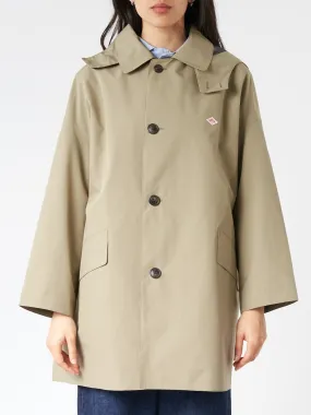 Women's 3-Layer Cloth Hooded Balmacaan Coat