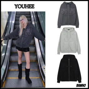 YOUHEE  |Unisex Street Style Oversized Logo Hoodies & Sweatshirts