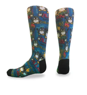 Youth Flow Society Chillin Villain Crew Socks Blue